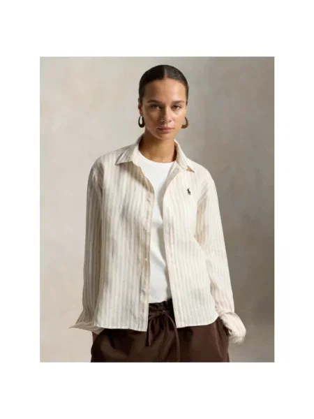 Polo Ralph Lauren koszula lniana LINEN-LSL-BFS beżowa