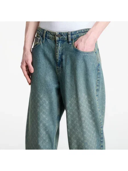 Дънки Daily Paper Faded Monogram Amba Jeans V2 Bleached Denim Blue M синьо