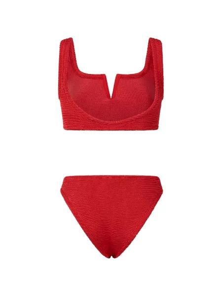 V-nyakú bikini Paramidonna piros