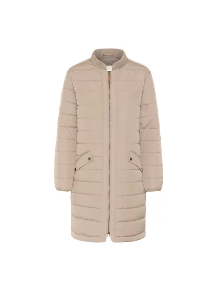 Pikowana kurtka Cream w paski norki beżowa