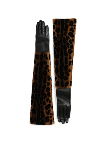 Mănuși Dolce & Gabbana cu imagine cu model leopard
