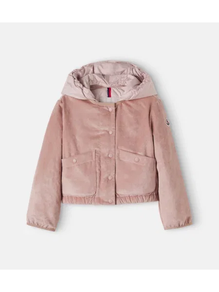 Pūkinė striukė Moncler Enfant rožinė