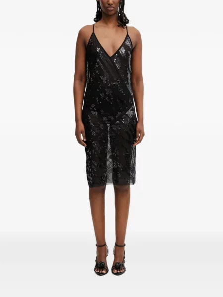 Миди рокля Rick Owens Lilies с пайети черно