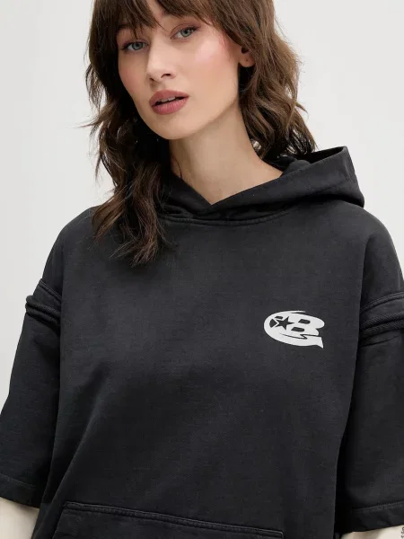 Кофта Barrow з капюшоном з принтом сірий