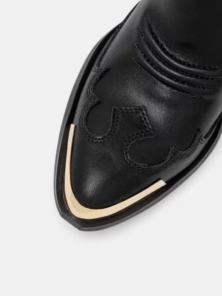 Кожаные сапоги Versace Jeans Couture черные