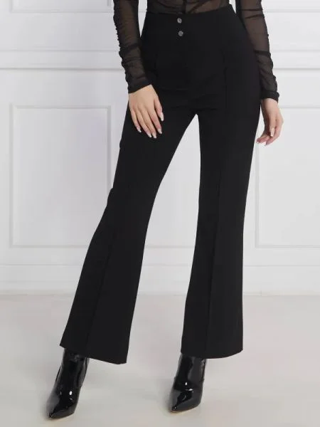 HUGO Nadrág Hanore | flare fit fekete