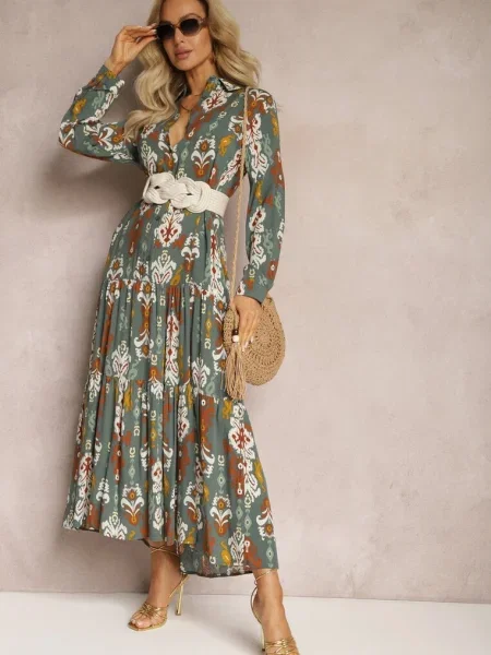 Rochie Cămașă Închis Cloș Zjarrta verde