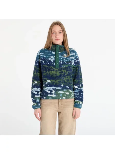Bluza Columbia Helvetia™ II Printed Cropped Half Snap Everblue Sisters/ Rain Forest L zielona