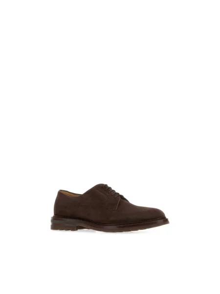 Derby Brunello Cucinelli zamszowy brązowy