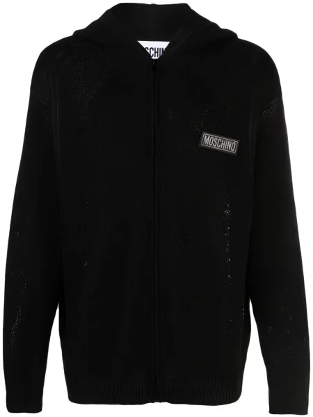 Hanorac cu glugă Moschino tricotate negru