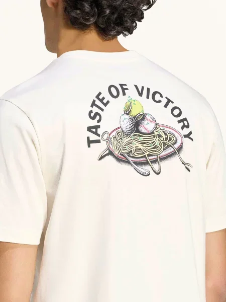 Adidas Tričko Taste Of Victory Pasta Graphic režná / tmavě zelená černá