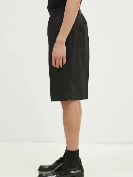 Helmut Lang szorty z domieszką wełny Lwb Car Short.Tonal czarne