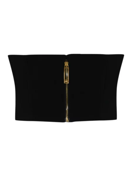 Top Elisabetta Franchi z kokardką biznesowy czarny