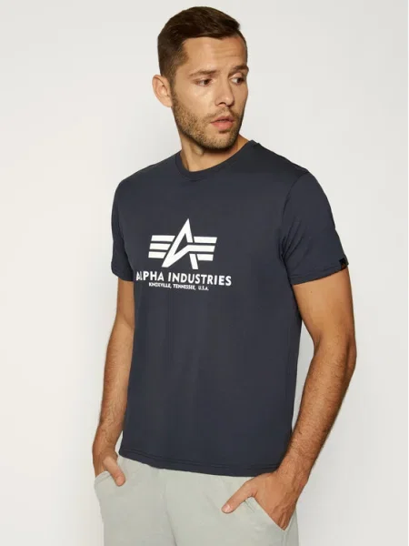 Alpha Industries Póló Basic Sötétkék Regular Fit haditengerészet
