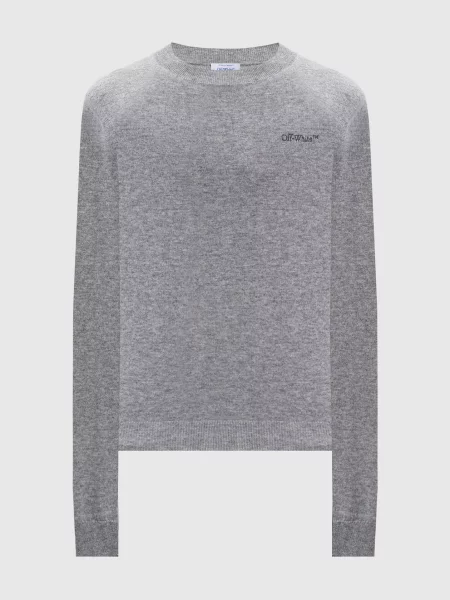 Меланжевий джемпер з кашеміру Off-white сірий
