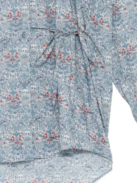 Bluză Jnby cu model floral cu decolteu în V albastru