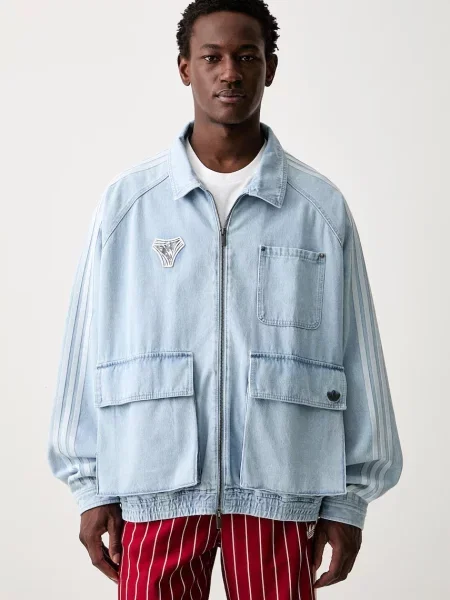 Adidas Originals geacă de blugi pentru bărbați din albastru