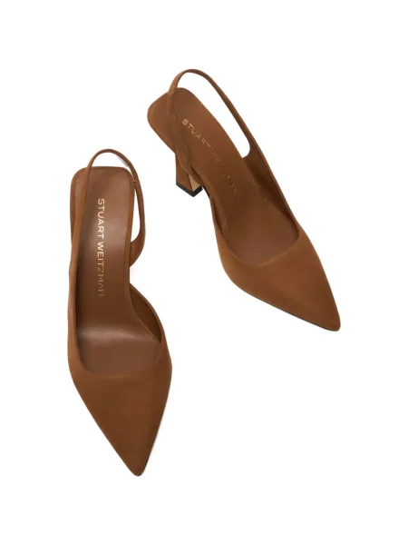Pantofi cu toc Stuart Weitzman slingback maro