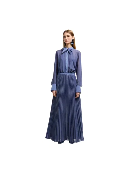 Sukienka Emporio Armani biznesowa niebieska