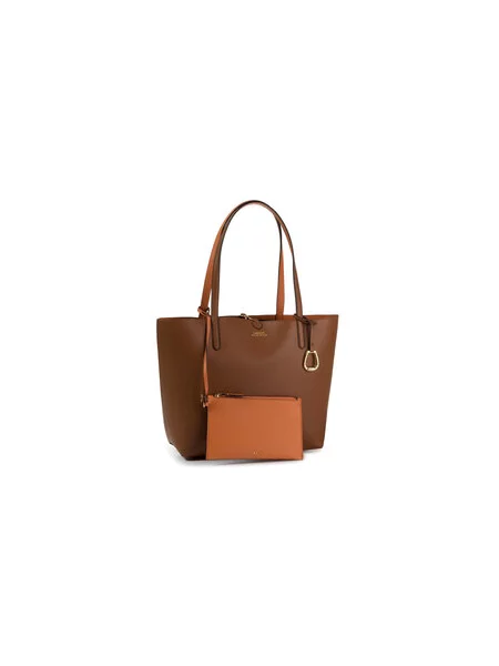 Reverzibilní shopper kabelka Lauren Ralph Lauren hnědá