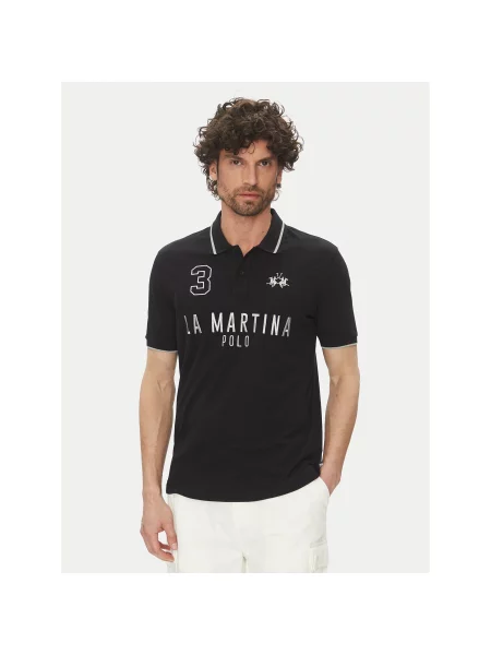 La Martina Polo majica Yeshayahu Regular Fit črna