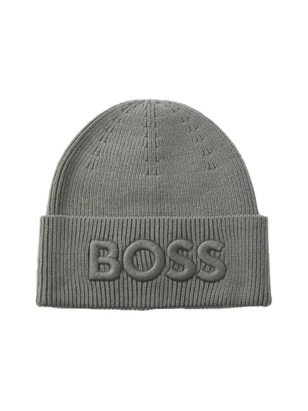 BOSS Orange czapka wełniana wełniana szary