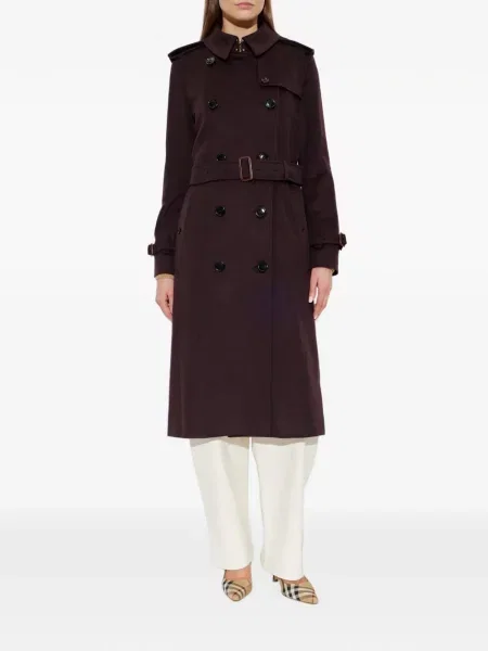 Двуредно палто Burberry виолетово