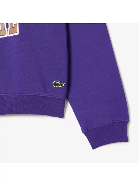 Lacoste Bluza Dresowa Loose Fit Z Rękawami Typu Raglan fioletowa