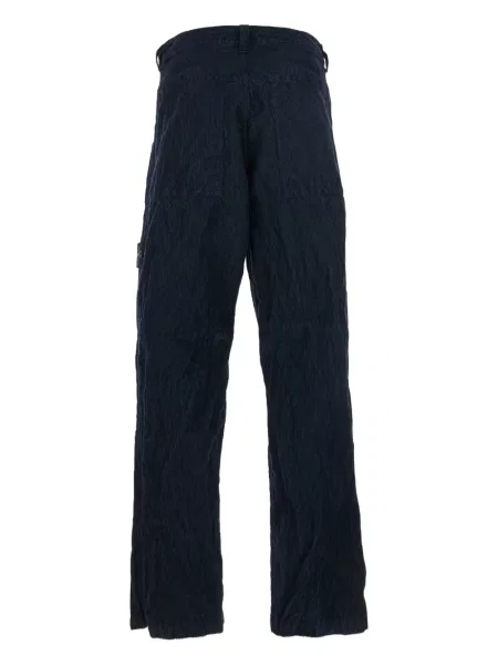 Pantaloni Stone Island de catifea cord cu strasuri albastru