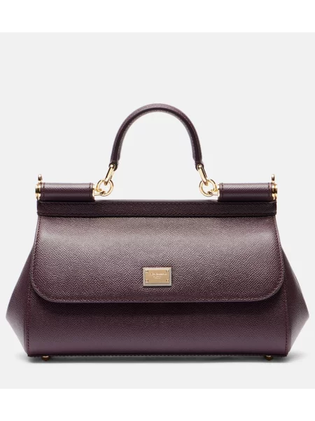 Usnjena usnjena torbica Dolce&gabbana bordo