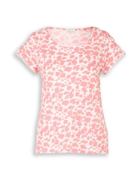 TOM TAILOR Tricou roz deschis alb