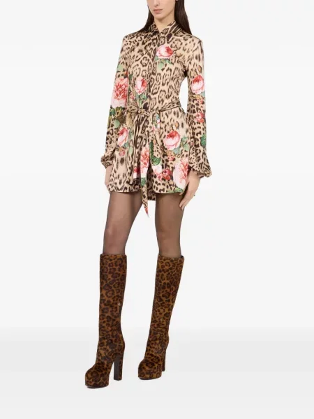 Rochie mini Roberto Cavalli cu model floral cu imagine