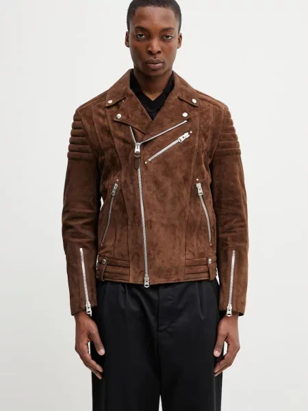 Mackage geacă de biker pentru bărbați din piele întoarsă