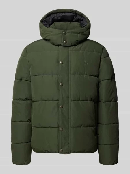 Kurtka pikowana z kapturem i zamkiem błyskawicznym Superdry zielona