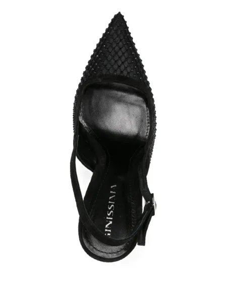 Pantofi cu toc Ginissima de cristal negru