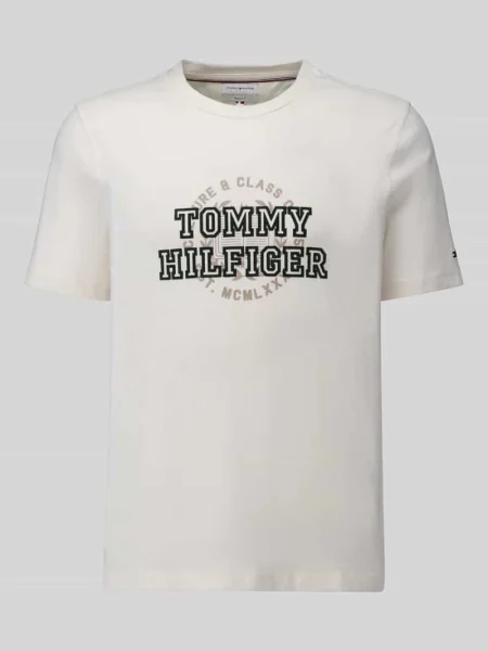 T-shirt o kroju regular fit z czystej bawełny Tommy Hilfiger biała