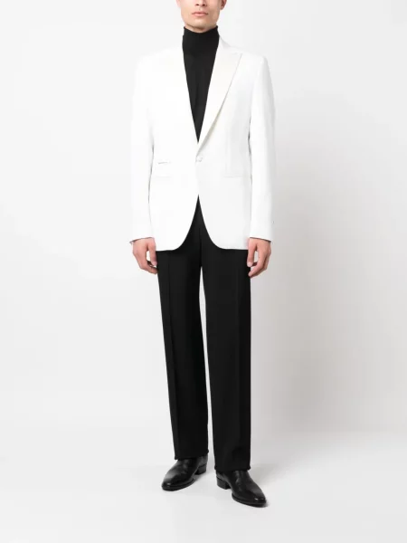 Vlněné jednořadé sako Philipp Plein bílé