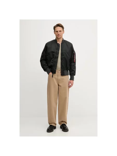 Kurtka bomber Alpha Industries z przetarciami czarny
