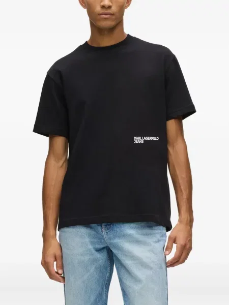Tricou Karl Lagerfeld Jeans cu imagine negru