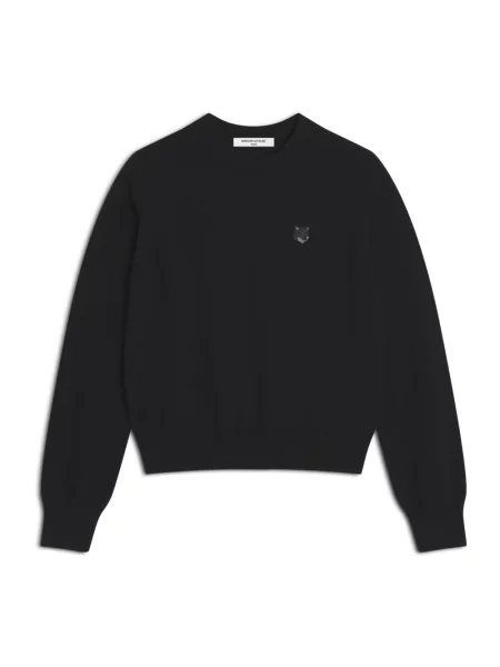 Sweter Maison Kitsune z wełny merino termoaktywny czarny