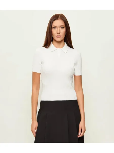 HUGO Polo Sareplette alb