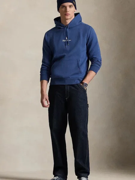 Mikina Polo Ralph Lauren tmavomodrá s kapucí s aplikací