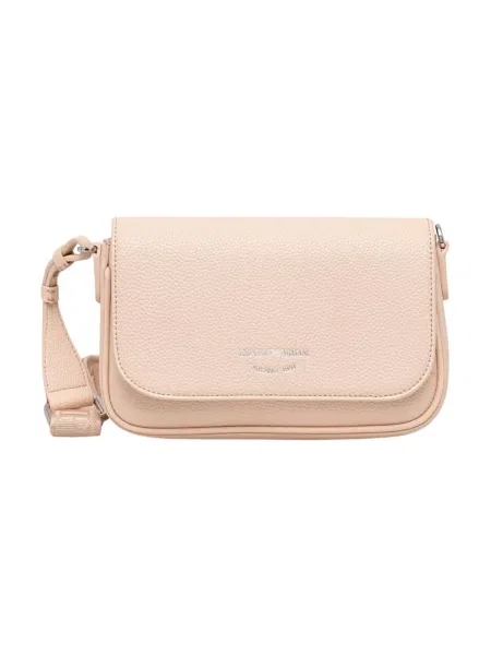 Lniana torebka crossbody Emporio Armani beżowa