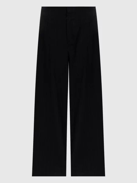 Штани з вовною в смужку Y`s Yamamoto чорні