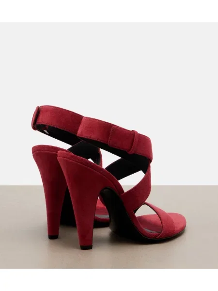 Sandale Alaïa din piele de căprioară slingback roșu