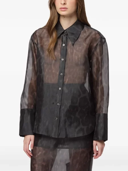 Cămașă Apparis cu imagine cu model leopard negru