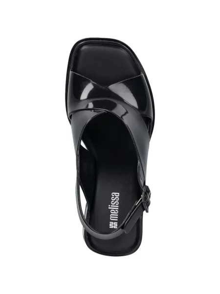 Dans pantofi cu toc Melissa cu platformă cu bretele negru