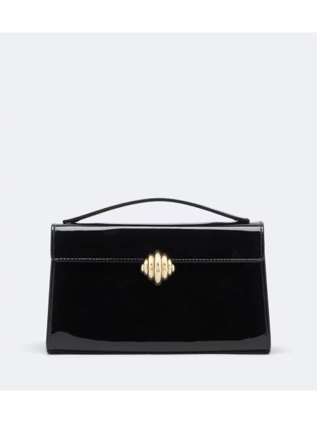 Top Aquazzura din piele de lac negru