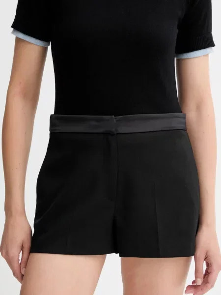 Twinset pantaloni scurți din lână negru