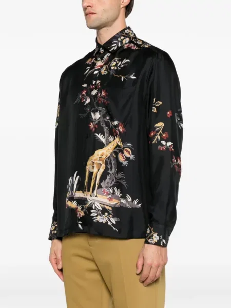 Cămașă Etro cu model floral cu imagine negru